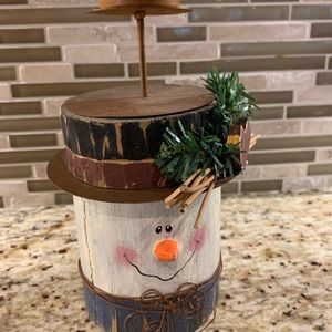 Snowman tea light holder